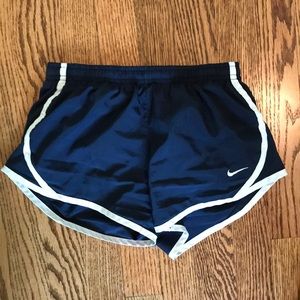 Navy blue nike running shorts
